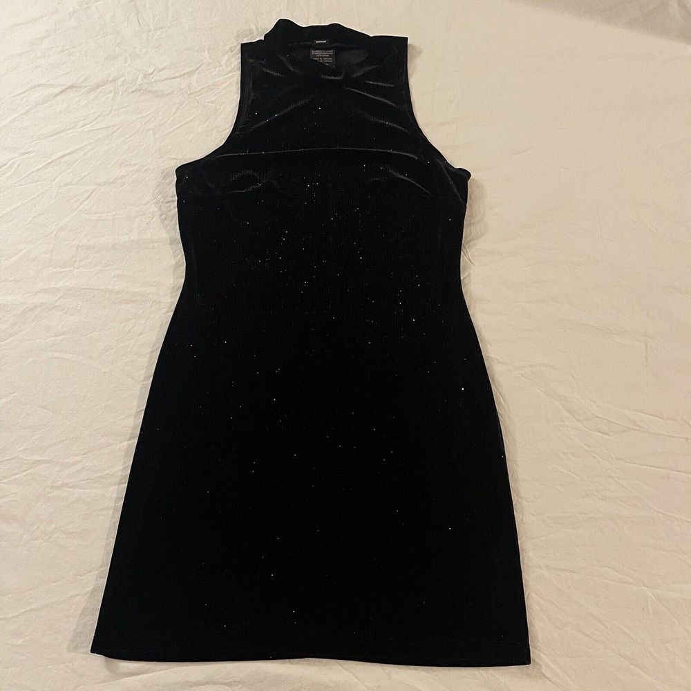 Windsor Black Glitter Mini Dress Size Large Women's